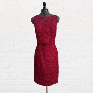 Red Lace Scoopback Dress, White House Black Market, Size 2